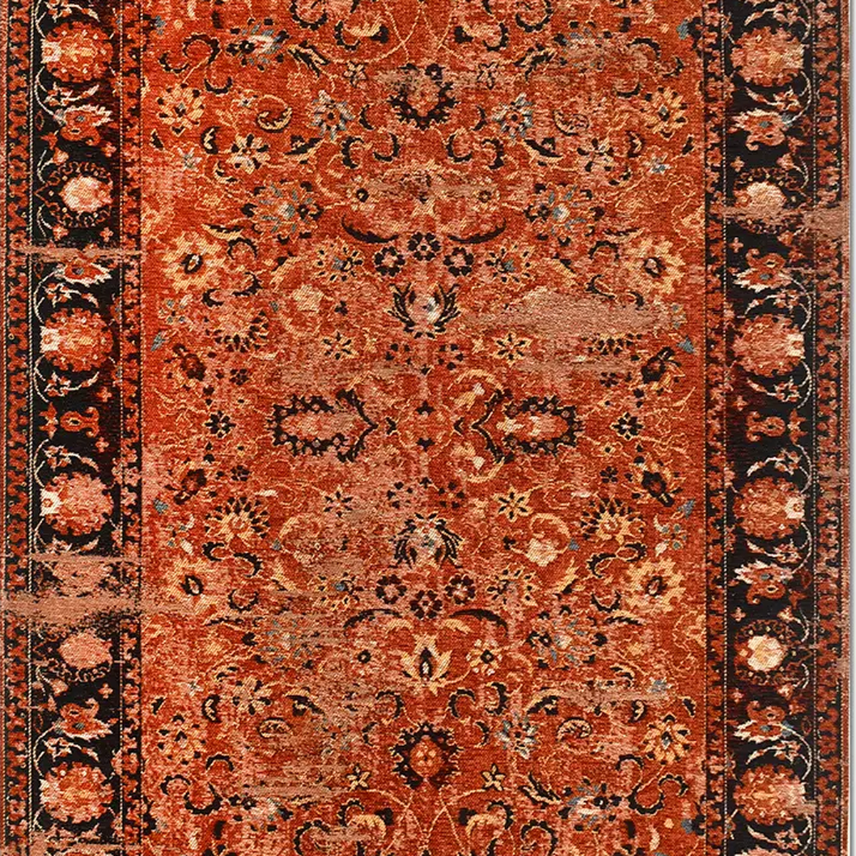SHARED | Dawnlight Rust Black Persian Style Medallion Distressed Mach photo 7