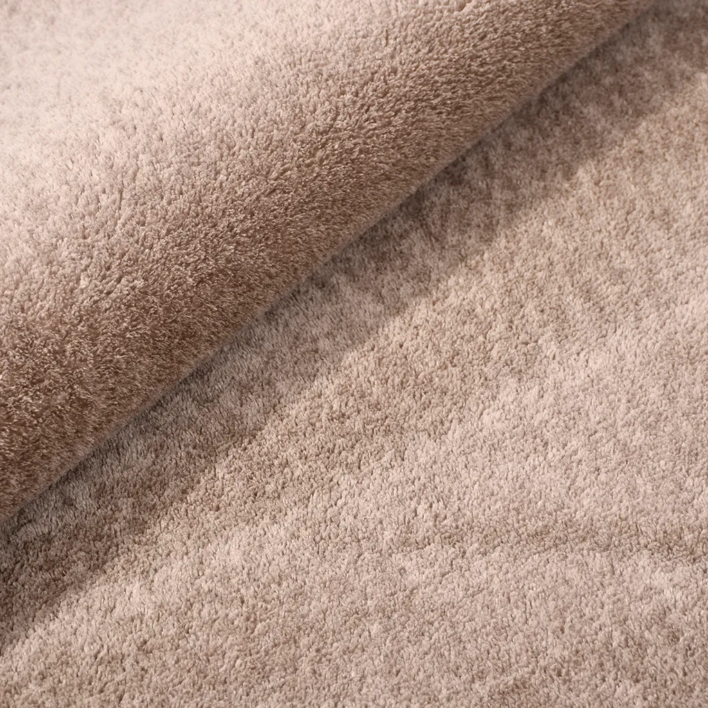 SHARED | Forecourt Taupe Beige Solid Shag Scandinavian Machine Woven  photo 7