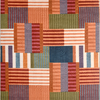 SHARED | Dell Mid-Century Modern Patchwork Orange Cream Blue Machine  photo 8