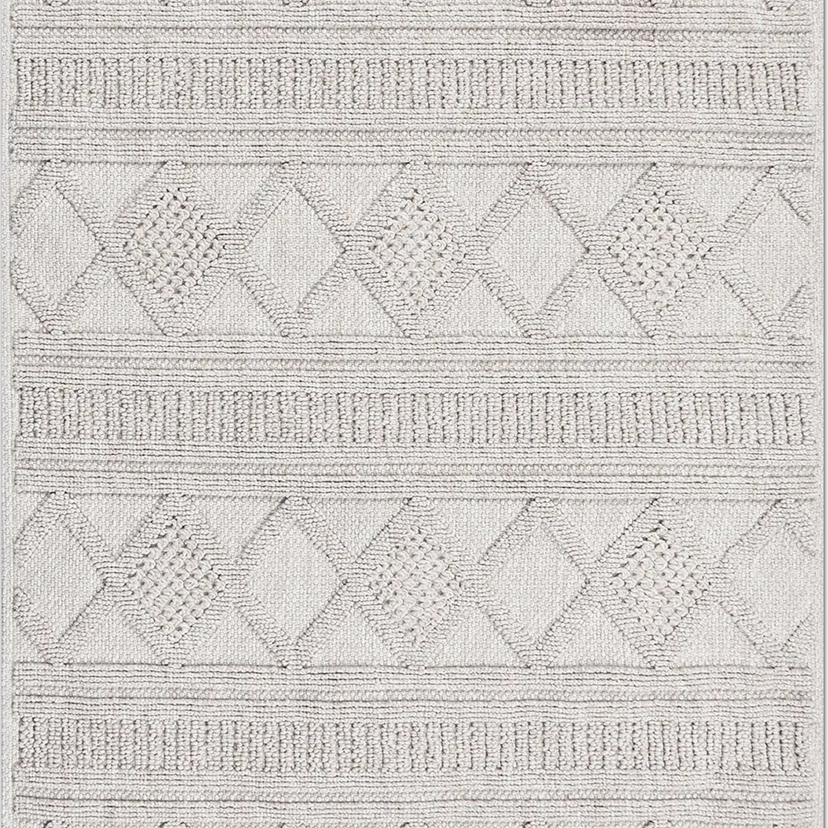 SHARED | Azurite Cream Boho Geometric Textured Machine Woven Living R photo 8