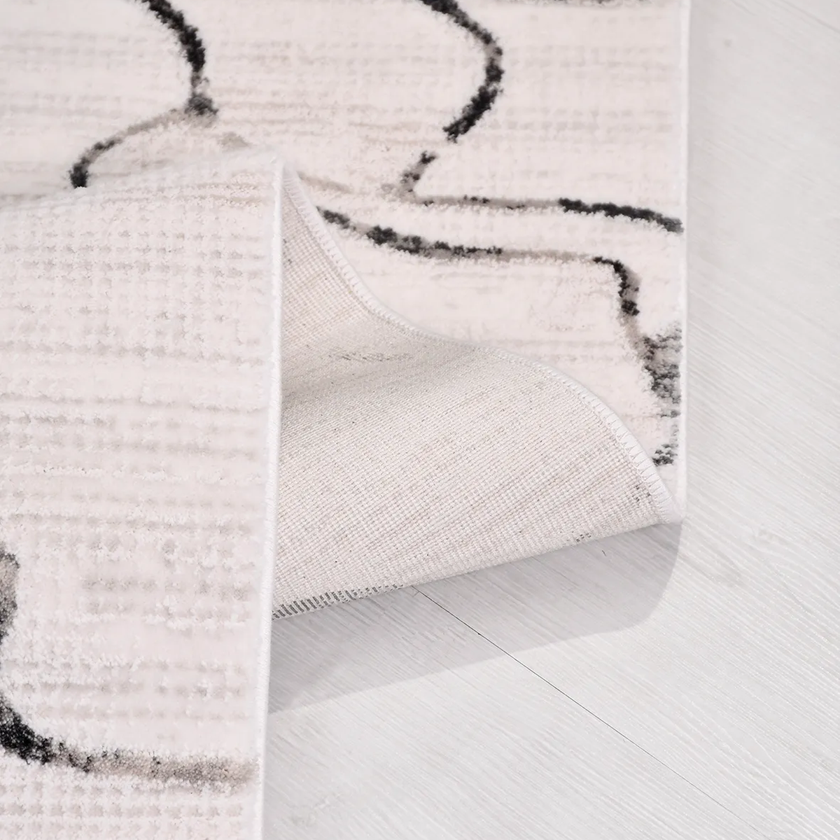 SHARED | Tradewind Ivory Charcoal Abstract Modern Machine Woven Livin photo 7