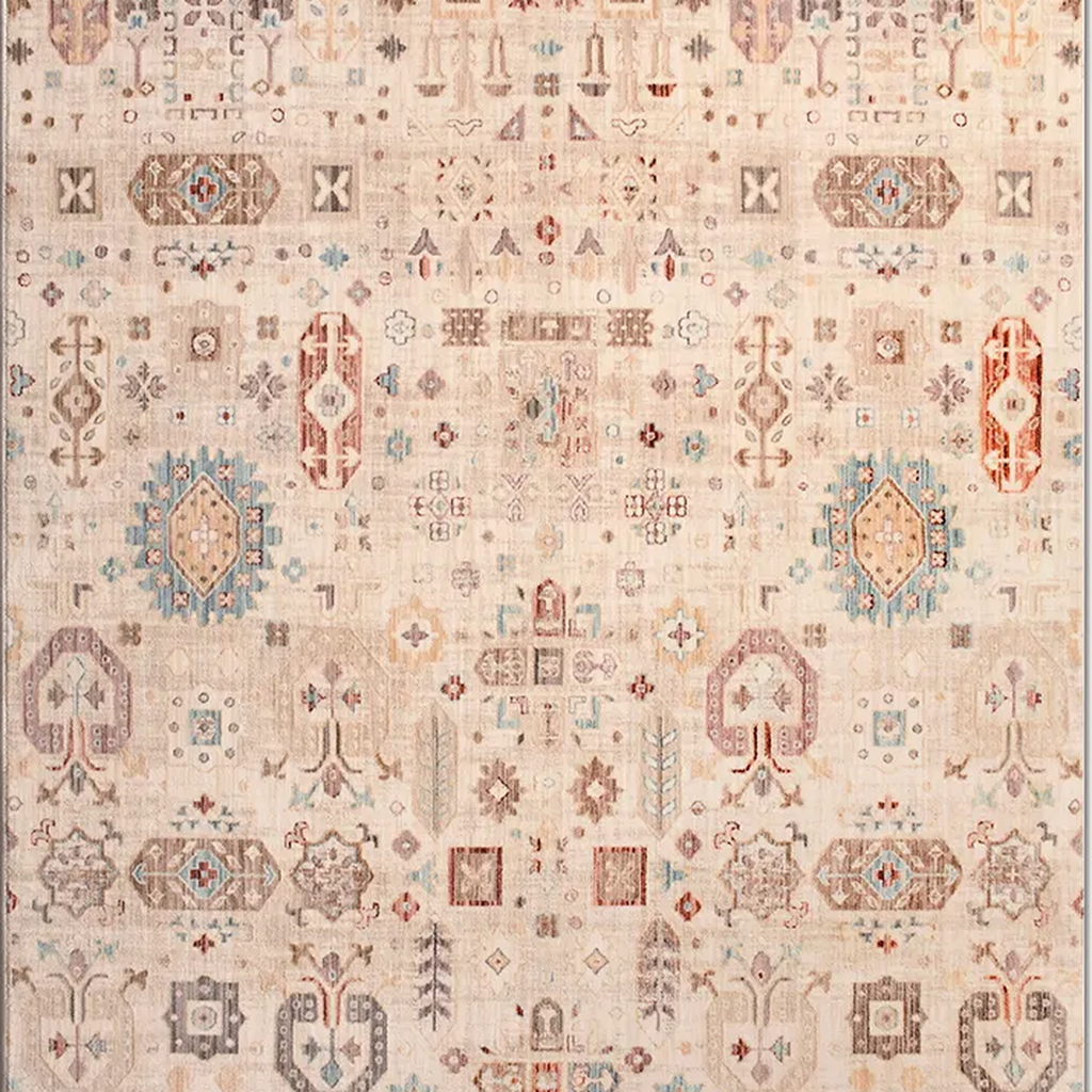 SHARED | Obelisk Cream Multicolor Distressed Persian Style Machine Wo photo 7
