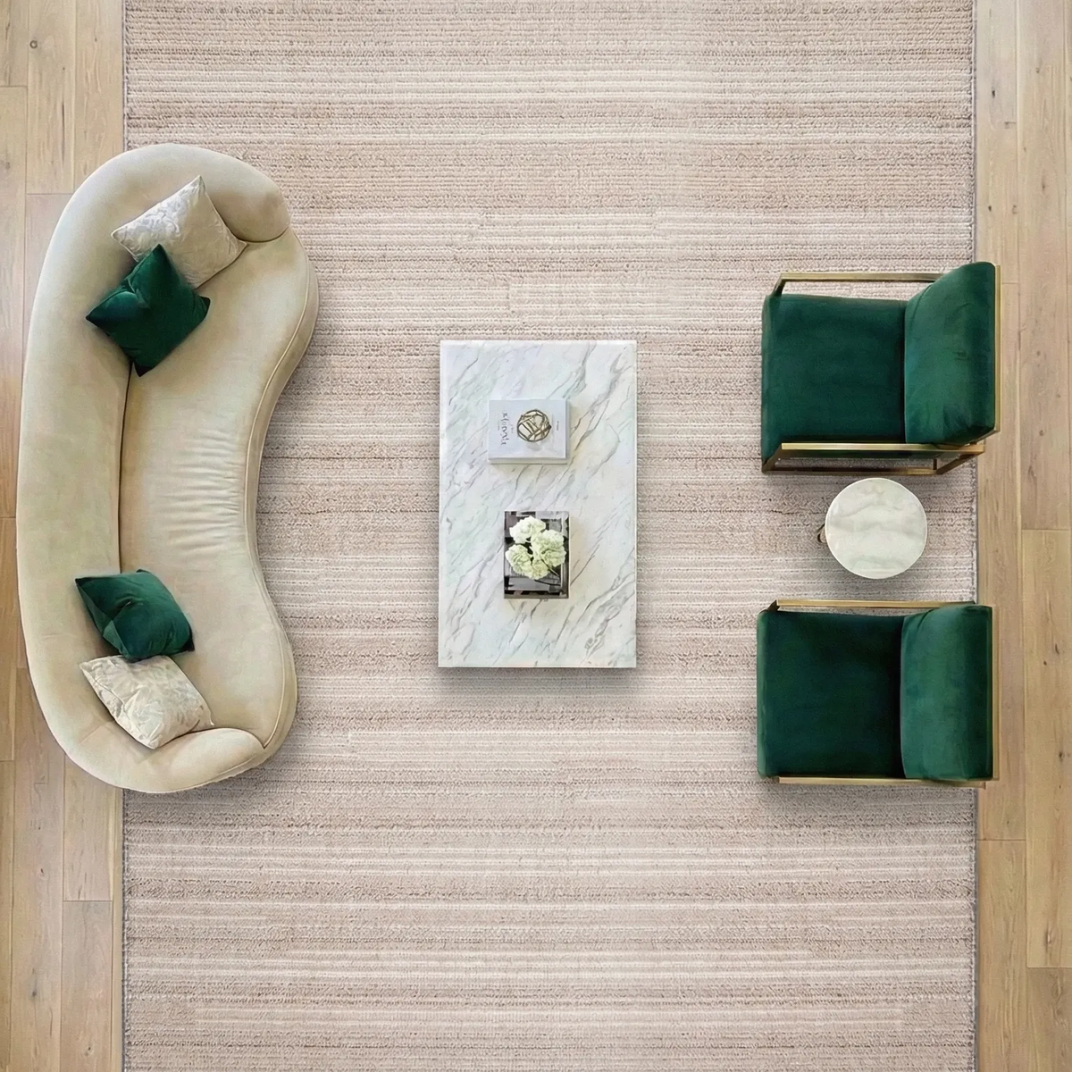 SHARED | Lumen Beige Striped Transitional Modern Machine Woven Living photo 7
