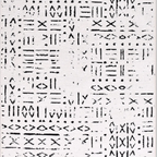 SHARED | Lilac Cream Black Abstract Boho Machine Woven Living Room Be photo 8