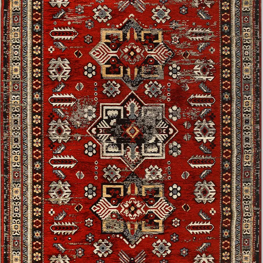 SHARED | Brume Persian Style Traditional Tribal Medallion Red Cream M photo 7