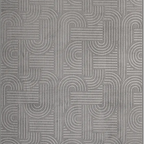 SHARED | Lucent Grey Modern Geometric Arch Machine Woven Living Room  photo 8