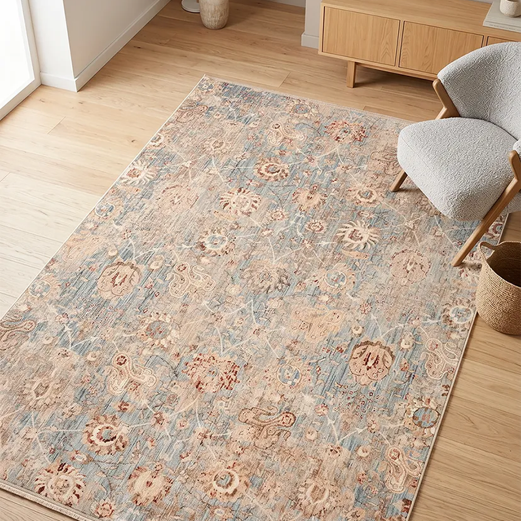 SHARED | Piazza Distressed Persian Style Traditional Machine Woven Bl photo 8
