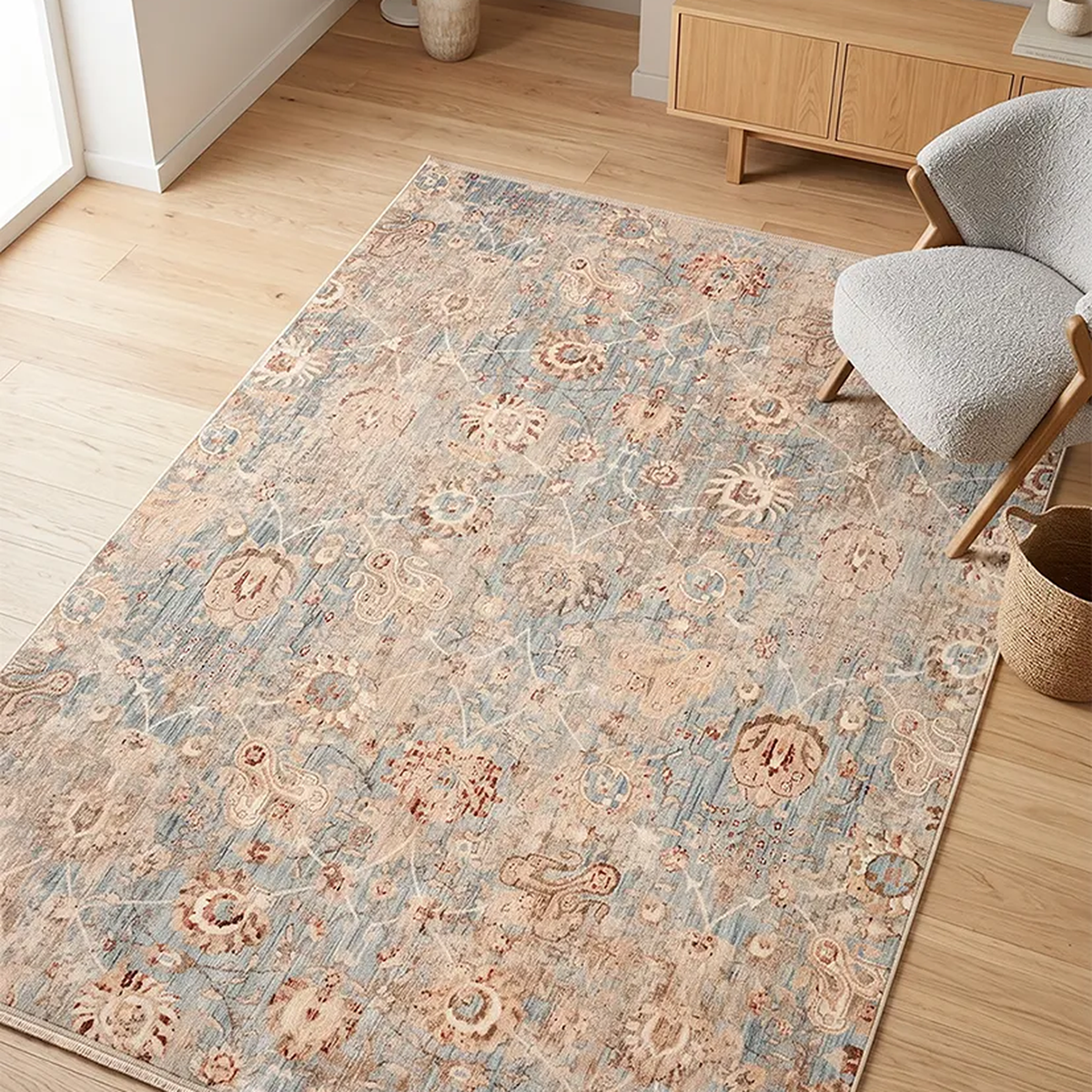 SHARED | Piazza Distressed Persian Style Traditional Machine Woven Bl photo 8