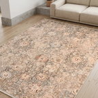 SHARED | Pergola Distressed Persian Style Floral Taupe Cream Rust Mac photo 8