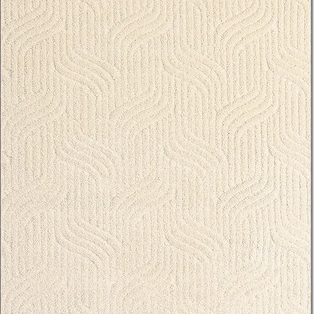SHARED | Snowmelt Cream Abstract Modern Machine Woven Textured Living photo 8