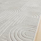 SHARED | Hoarfrost Light Grey Modern Geometric Carved High-Low Machin photo 8