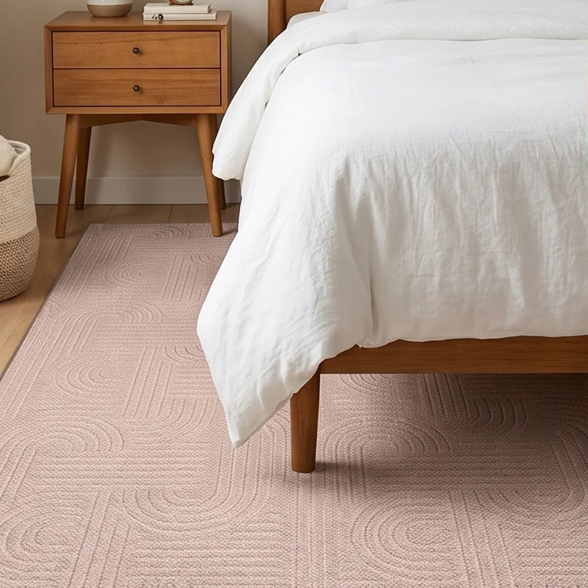 SHARED | Mead Blush Pink Modern Geometric Machine Woven Living Room B photo 9
