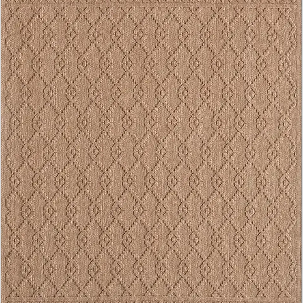 SHARED | Yarrow Tan Boho Geometric Diamond Machine Woven Living Room  photo 9