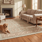 Spinney2 Traditional Floral Border Sage Ivory Rose Washable Indoor Outdoor Entryway Rug - RugzellaDigital Print RugRugzellaRugzellaBBB445-RECT-24x47-60x120cmRGZLLA137906Rectangle2' x 3'11" (60x120 cm)RECTANGLE | Spinney2 rectangle livingroom