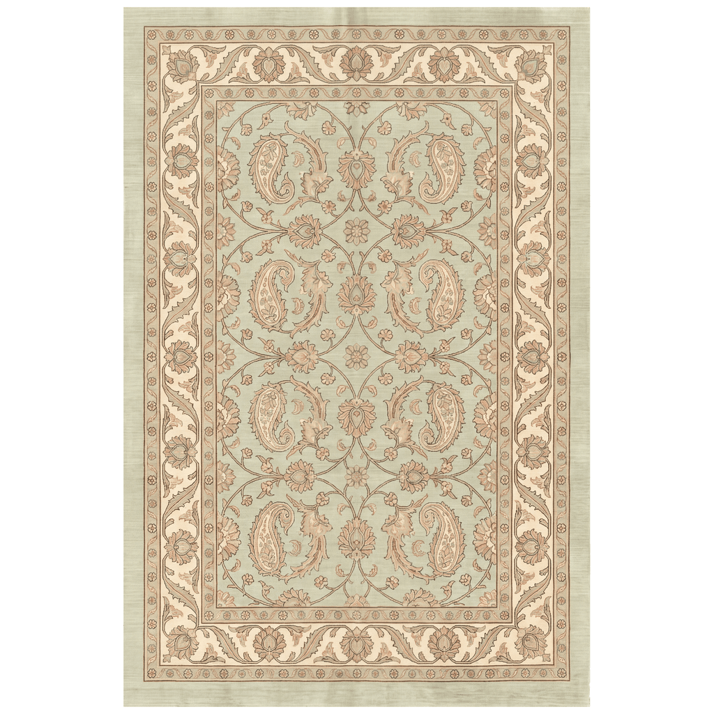 Spinney2 Traditional Floral Border Sage Ivory Rose Washable Indoor Outdoor Entryway Rug - RugzellaDigital Print RugRugzellaRugzellaBBB445-RECT-24x47-60x120cmRGZLLA137906Rectangle2' x 3'11" (60x120 cm)RECTANGLE | HERO | Spinney2 rectangle
