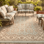 Spinney2 Traditional Floral Border Sage Ivory Rose Washable Indoor Outdoor Entryway Rug - RugzellaDigital Print RugRugzellaRugzellaBBB445-RECT-24x47-60x120cmRGZLLA137906Rectangle2' x 3'11" (60x120 cm)RECTANGLE | Spinney2 rectangle outdoor