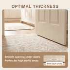 Spinney2 Traditional Floral Border Sage Ivory Rose Washable Indoor Outdoor Entryway Rug - RugzellaDigital Print RugRugzellaRugzellaBBB445-RECT-24x47-60x120cmRGZLLA137906Rectangle2' x 3'11" (60x120 cm)SHARED | Spinney2 feature thickness