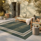 Springhead Modern Minimalist Border Forest Green Moss Bone Washable Indoor Outdoor Entryway Rug - RugzellaDigital Print RugRugzellaRugzellaBBB474-RECT-24x47-60x120cmRGZLLA141256Rectangle2' x 3'11" (60x120 cm)RECTANGLE | Springhead rectangle outdoor