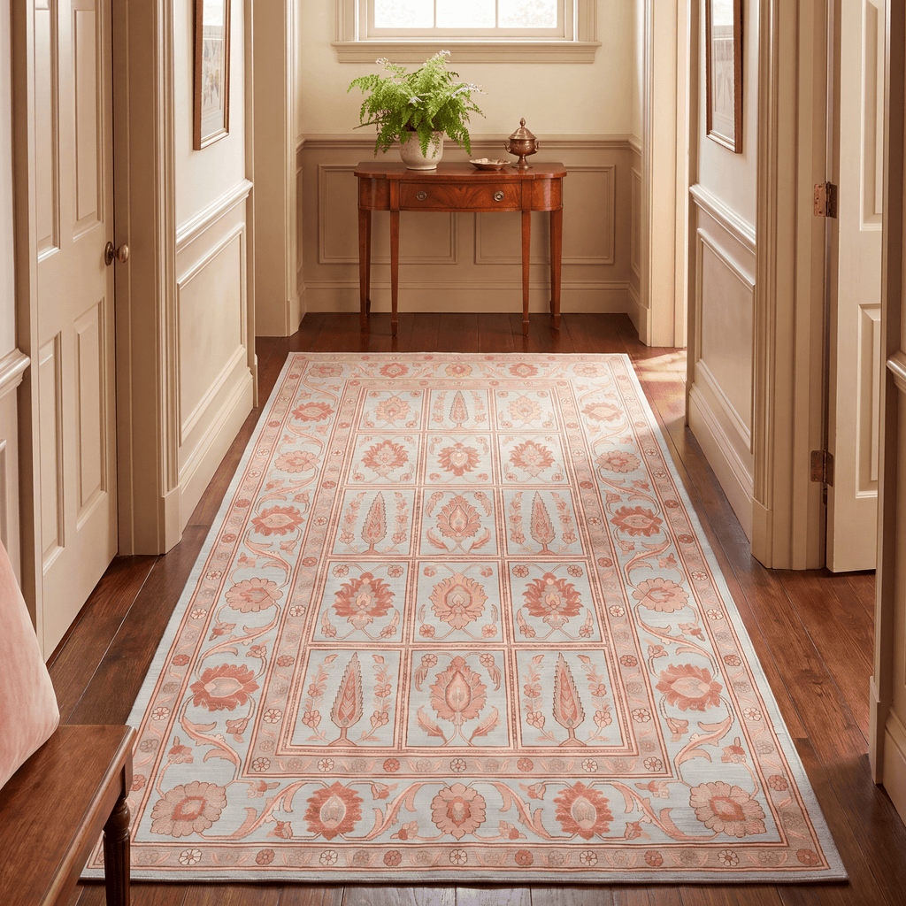 Spur2 Traditional Oriental Style Medallion Teal Ivory Rust Washable Indoor Outdoor Entryway Rug - RugzellaDigital Print RugRugzellaRugzellaBBB446-RECT-24x47-60x120cmRGZLLA101056Rectangle2' x 3'11" (60x120 cm)RUNNER | Spur2 runner hallway