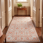 Spur2 Traditional Oriental Style Medallion Teal Ivory Rust Washable Indoor Outdoor Entryway Rug - RugzellaDigital Print RugRugzellaRugzellaBBB446-RECT-24x47-60x120cmRGZLLA101056Rectangle2' x 3'11" (60x120 cm)RUNNER | Spur2 runner hallway