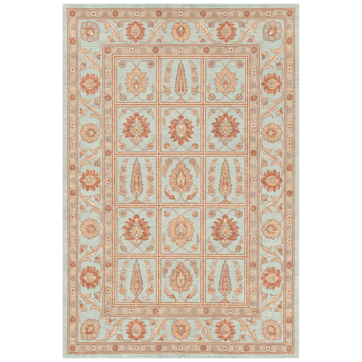 Spur2 Traditional Oriental Style Medallion Teal Ivory Rust Washable Indoor Outdoor Entryway Rug - RugzellaDigital Print RugRugzellaRugzellaBBB446-RECT-24x47-60x120cmRGZLLA101056Rectangle2' x 3'11" (60x120 cm)RECTANGLE | HERO | Spur2 rectangle