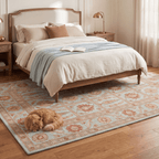 Spur2 Traditional Oriental Style Medallion Teal Ivory Rust Washable Indoor Outdoor Entryway Rug - RugzellaDigital Print RugRugzellaRugzellaBBB446-RECT-24x47-60x120cmRGZLLA101056Rectangle2' x 3'11" (60x120 cm)RECTANGLE | Spur2 rectangle bedroom