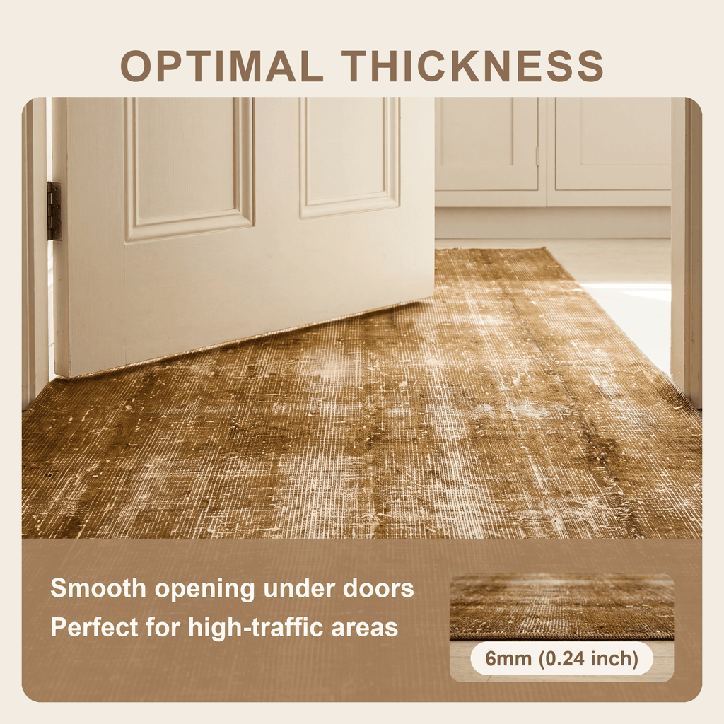 Stonefield Modern Distressed Solid Bronze Umber Wheat Washable Indoor Outdoor Entryway Rug - RugzellaDigital Print RugRugzellaRugzellaBBB475-RECT-24x47-60x120cmRGZLLA141591Rectangle2' x 3'11" (60x120 cm)SHARED | Stonefield feature thickness