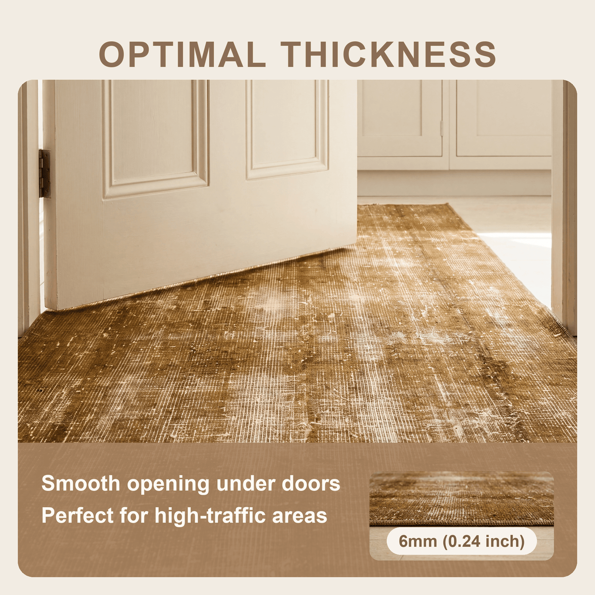 Stonefield Modern Distressed Solid Bronze Umber Wheat Washable Indoor Outdoor Entryway Rug - RugzellaDigital Print RugRugzellaRugzellaBBB475-RECT-24x47-60x120cmRGZLLA141591Rectangle2' x 3'11" (60x120 cm)SHARED | Stonefield feature thickness