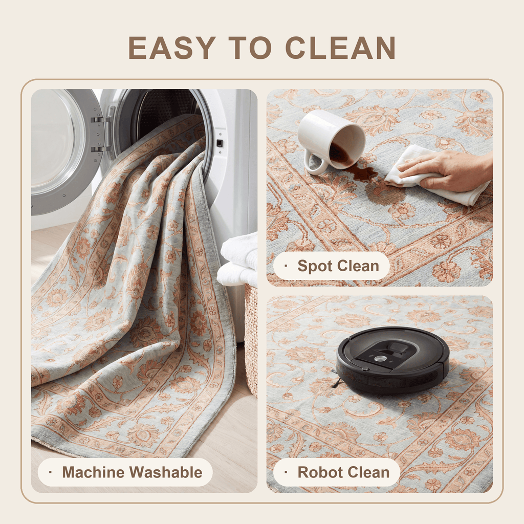Strand2 Traditional Distressed Medallion Teal Ivory Rust Washable Indoor Outdoor Entryway Rug - RugzellaDigital Print RugRugzellaRugzellaBBB447-RECT-24x47-60x120cmRGZLLA138241Rectangle2' x 3'11" (60x120 cm)SHARED | Strand2 feature clean