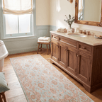 Strand2 Traditional Distressed Medallion Teal Ivory Rust Washable Indoor Outdoor Entryway Rug - RugzellaDigital Print RugRugzellaRugzellaBBB447-RECT-24x47-60x120cmRGZLLA138241Rectangle2' x 3'11" (60x120 cm)RUNNER | Strand2 runner bathroom