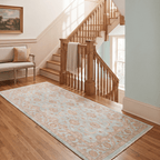 Strand2 Traditional Distressed Medallion Teal Ivory Rust Washable Indoor Outdoor Entryway Rug - RugzellaDigital Print RugRugzellaRugzellaBBB447-RECT-24x47-60x120cmRGZLLA138241Rectangle2' x 3'11" (60x120 cm)RUNNER | Strand2 runner staircase