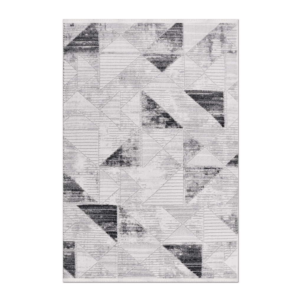 Tanzanite Ivory Charcoal Geometric Modern Machine Woven Rug - RugzellaMachine Woven RugRugzellaRugzellaRPJL01K-80x100cm-31x39in-RectangleRGZLLA98324Rectangle2'7" x 3'3" (80x100 cm)RECTANGLE | HERO | Tanzanite Ivory Charcoal Geometric Modern Machine Woven Livi
