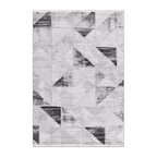 Tanzanite Ivory Charcoal Geometric Modern Machine Woven Rug - RugzellaMachine Woven RugRugzellaRugzellaRPJL01K-80x100cm-31x39in-RectangleRGZLLA98324Rectangle2'7" x 3'3" (80x100 cm)RECTANGLE | HERO | Tanzanite Ivory Charcoal Geometric Modern Machine Woven Livi