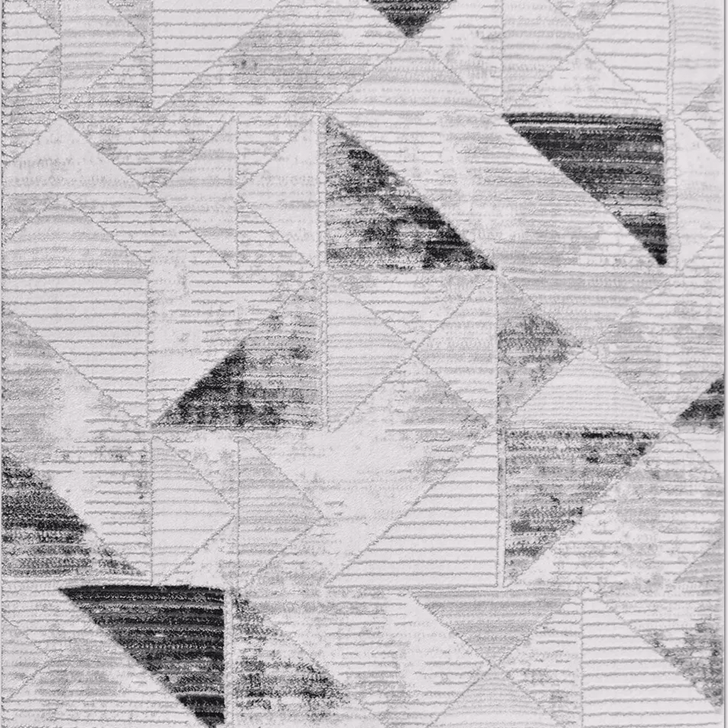 Tanzanite Ivory Charcoal Geometric Modern Machine Woven Rug - RugzellaMachine Woven RugRugzellaRugzellaRPJL01K-80x80cm-31x31in-SquareRGZLLA98333Square2'7" x 2'7" (80x80 cm)SHARED | Tanzanite Ivory Charcoal Geometric Modern Machine Woven Livi photo 5
