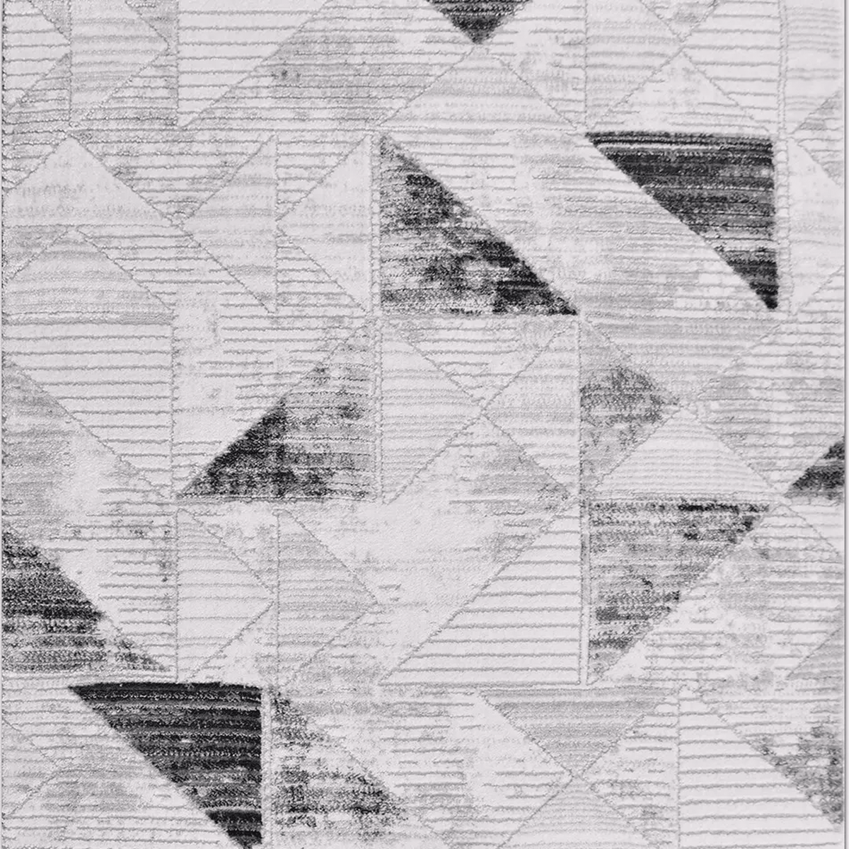 Tanzanite Ivory Charcoal Geometric Modern Machine Woven Rug - RugzellaMachine Woven RugRugzellaRugzellaRPJL01K-80x80cm-31x31in-SquareRGZLLA98333Square2'7" x 2'7" (80x80 cm)SHARED | Tanzanite Ivory Charcoal Geometric Modern Machine Woven Livi photo 5
