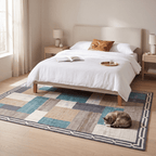 Thornbank Modern Speckled Mosaic Dot Teal Beige Slate Washable Indoor Outdoor Entryway Rug - RugzellaDigital Print RugRugzellaRugzellaBBB477-RECT-24x47-60x120cmRGZLLA145276Rectangle2' x 3'11" (60x120 cm)RECTANGLE | Thornbank rectangle bedroom