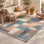 Thornbank Modern Speckled Mosaic Dot Teal Beige Slate Washable Indoor Outdoor Entryway Rug - RugzellaDigital Print RugRugzellaRugzellaBBB477-RECT-24x47-60x120cmRGZLLA145276Rectangle2' x 3'11" (60x120 cm)RECTANGLE | Thornbank rectangle outdoor