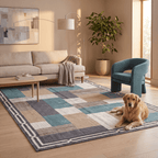 Thornbank Modern Speckled Mosaic Dot Teal Beige Slate Washable Indoor Outdoor Entryway Rug - RugzellaDigital Print RugRugzellaRugzellaBBB477-RECT-24x47-60x120cmRGZLLA145276Rectangle2' x 3'11" (60x120 cm)RECTANGLE | Thornbank rectangle livingroom