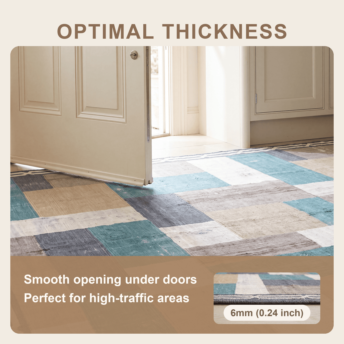 Thornbank Modern Speckled Mosaic Dot Teal Beige Slate Washable Indoor Outdoor Entryway Rug - RugzellaDigital Print RugRugzellaRugzellaBBB477-RECT-24x47-60x120cmRGZLLA145276Rectangle2' x 3'11" (60x120 cm)SHARED | Thornbank feature thickness