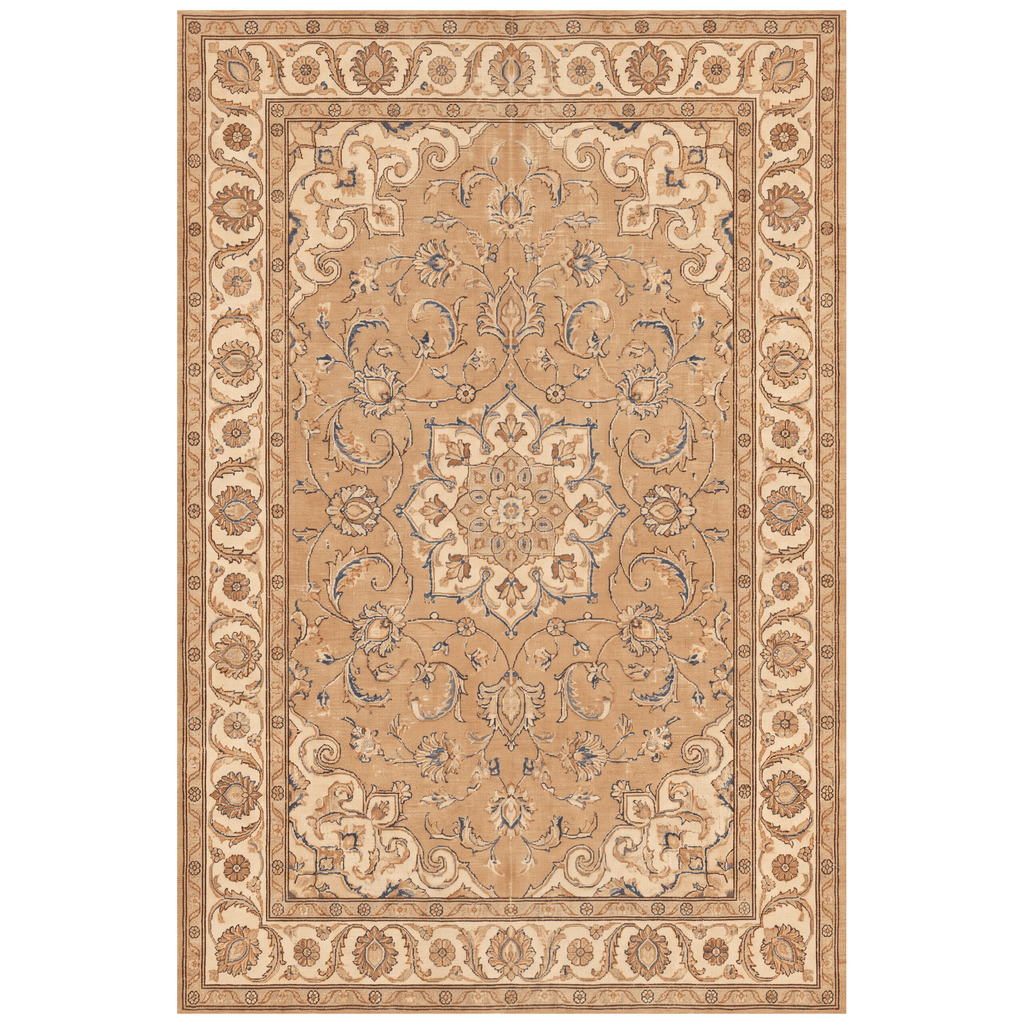 Townfield Traditional Distressed Medallion Camel Cream Indigo Washable Indoor Outdoor Entryway Rug - RugzellaDigital Print RugRugzellaRugzellaBBB478-RECT-24x47-60x120cmRGZLLA142261Rectangle2' x 3'11" (60x120 cm)RECTANGLE | HERO | Townfield rectangle