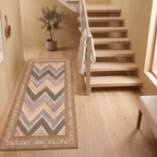 Trellis2 Modern Brushstroke Stripe Ochre Olive Stone Washable Indoor Outdoor Rug - RugzellaDigital Print RugRugzellaRugzellaBBB406-RECT-24x47-60x120cmRGZLLA117806Rectangle2' x 3'11" (60x120 cm)RUNNER | Trellis2 runner staircase