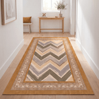 Trellis2 Modern Brushstroke Stripe Ochre Olive Stone Washable Indoor Outdoor Rug - RugzellaDigital Print RugRugzellaRugzellaBBB406-RECT-24x47-60x120cmRGZLLA117806Rectangle2' x 3'11" (60x120 cm)RUNNER | Trellis2 runner hallway
