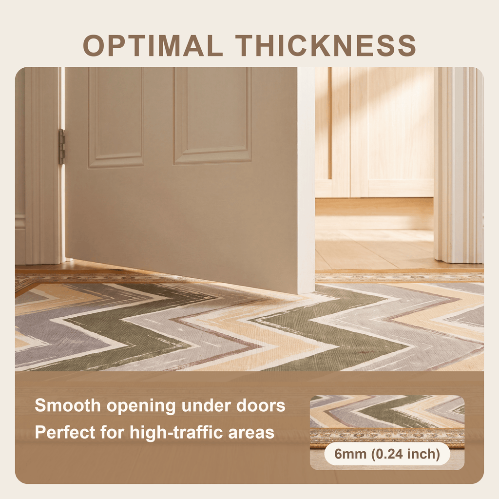 Trellis2 Modern Brushstroke Stripe Ochre Olive Stone Washable Indoor Outdoor Rug - RugzellaDigital Print RugRugzellaRugzellaBBB406-RECT-24x47-60x120cmRGZLLA117806Rectangle2' x 3'11" (60x120 cm)SHARED | Trellis2 feature thickness
