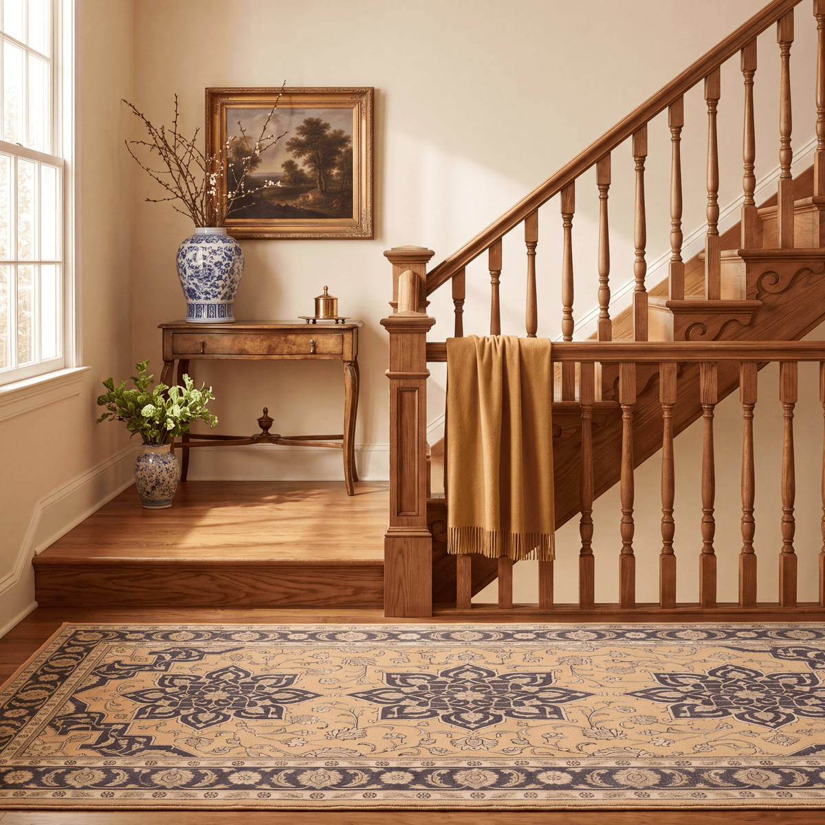 Twilight2 Traditional Medallion Border Mustard Charcoal Ivory Washable Indoor Outdoor Rug - RugzellaDigital Print RugRugzellaRugzellaBBB375-RECT-24x47-60x120cmRGZLLA108761Rectangle2' x 3'11" (60x120 cm)RUNNER | Twilight2 runner staircase