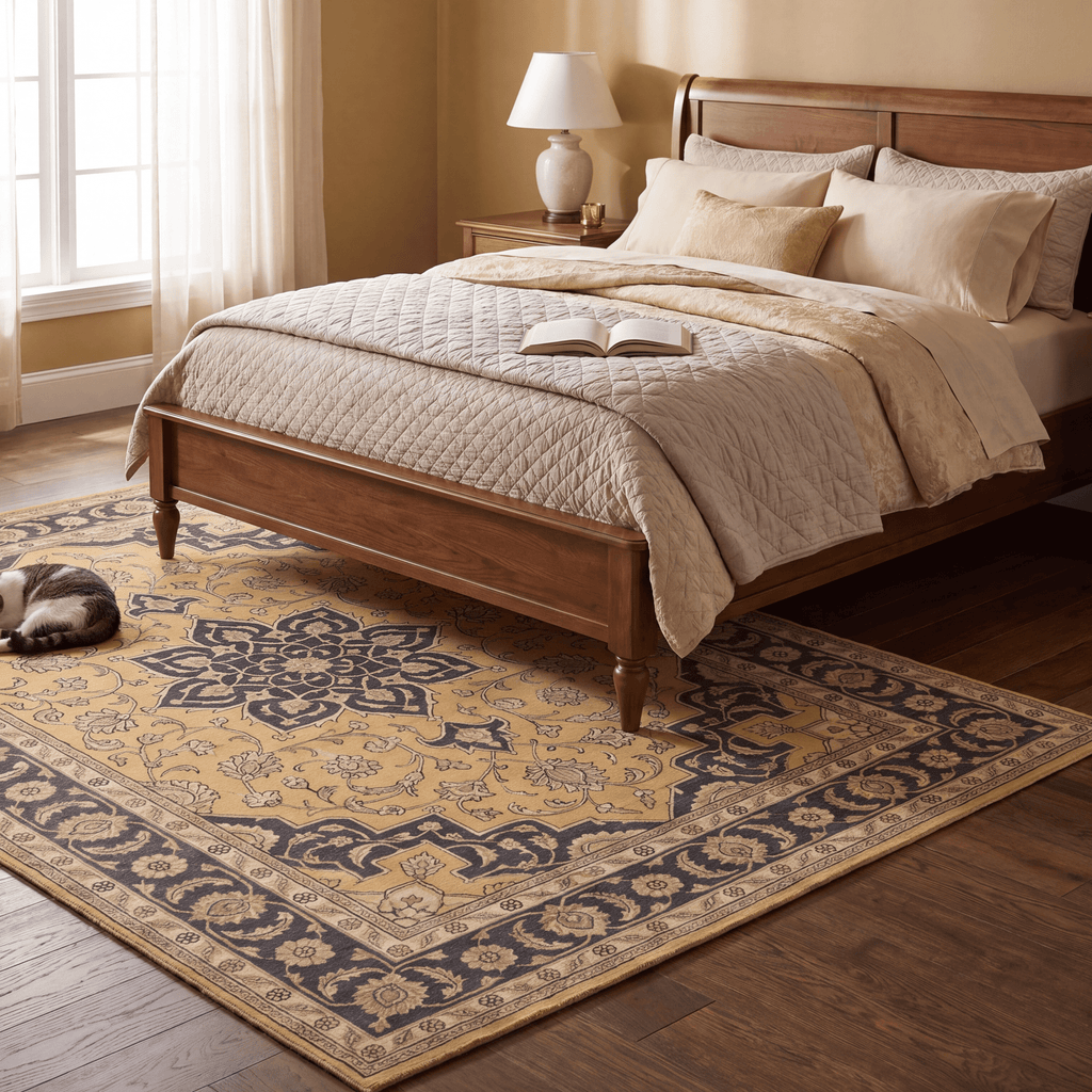 Twilight2 Traditional Medallion Border Mustard Charcoal Ivory Washable Indoor Outdoor Rug - RugzellaDigital Print RugRugzellaRugzellaBBB375-RECT-24x47-60x120cmRGZLLA108761Rectangle2' x 3'11" (60x120 cm)RECTANGLE | Twilight2 rectangle bedroom