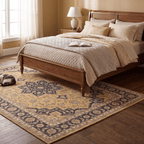 Twilight2 Traditional Medallion Border Mustard Charcoal Ivory Washable Indoor Outdoor Rug - RugzellaDigital Print RugRugzellaRugzellaBBB375-RECT-24x47-60x120cmRGZLLA108761Rectangle2' x 3'11" (60x120 cm)RECTANGLE | Twilight2 rectangle bedroom