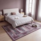 Wandale Modern Brushstroke Stripe Plum Slate Chalk Washable Indoor Outdoor Entryway Rug - RugzellaDigital Print RugRugzellaRugzellaBBB479-RECT-24x47-60x120cmRGZLLA142596Rectangle2' x 3'11" (60x120 cm)RECTANGLE | Wandale rectangle bedroom