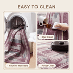 Wandale Modern Brushstroke Stripe Plum Slate Chalk Washable Indoor Outdoor Entryway Rug - RugzellaDigital Print RugRugzellaRugzellaBBB479-RECT-24x47-60x120cmRGZLLA142596Rectangle2' x 3'11" (60x120 cm)SHARED | Wandale feature clean