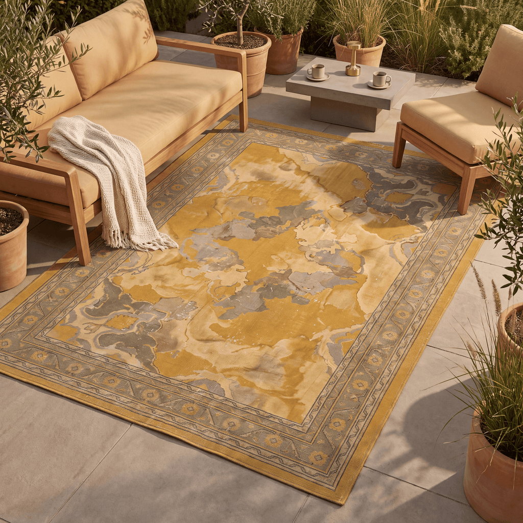Wellfield Modern Abstract Watercolor Ochre Olive Stone Washable Indoor Outdoor Entryway Rug - RugzellaDigital Print RugRugzellaRugzellaBBB481-RECT-24x47-60x120cmRGZLLA145611Rectangle2' x 3'11" (60x120 cm)RECTANGLE | Wellfield rectangle outdoor