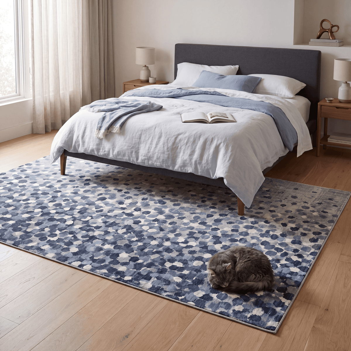 Wheatfield Modern Speckled Mosaic Dot Indigo Blue Storm Grey Chalk Washable Indoor Outdoor Entryway Rug - RugzellaDigital Print RugRugzellaRugzellaBBB483-RECT-24x47-60x120cmRGZLLA146281Rectangle2' x 3'11" (60x120 cm)RECTANGLE | Wheatfield rectangle bedroom